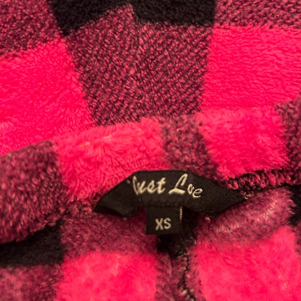 Just Love Women's Pink and Black Checkered Pajama Pants - Picture 2 of 4